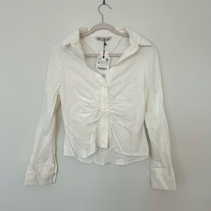 NWT Zara Cream Button-Down Shirt